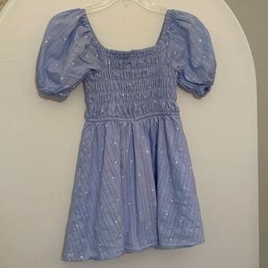 GB girls, small, blue and white polka dot dress.